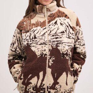 Kuwalla Wild horses fleece loose jacket